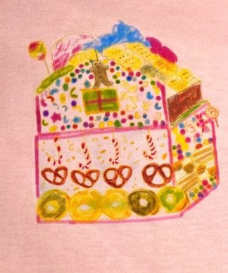ヘンゼルとグレーテルのお菓子の家Tシャツ　レディース フリー