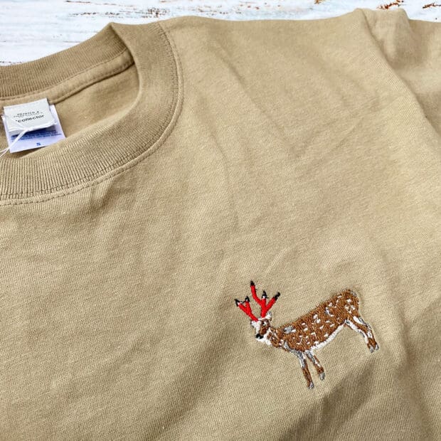 鹿鉛筆 ユニセックス 刺しゅう Tシャツ ユニセックスXS~XXXL・キッズ・レディースあり