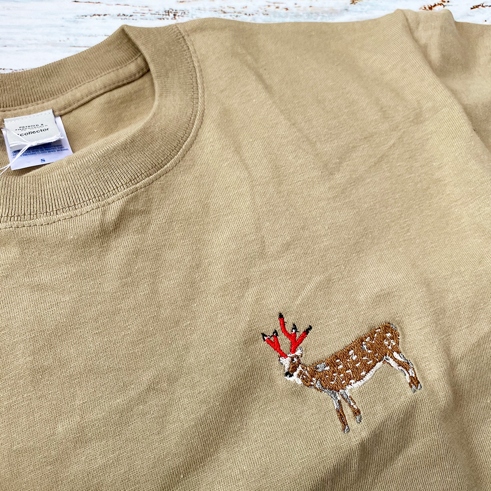 鹿鉛筆 ユニセックス 刺しゅう Tシャツ ユニセックスXS~XXXL 鹿鉛筆 ユニセックス 刺しゅう Tシャツ ユニセックスXS~XXXL