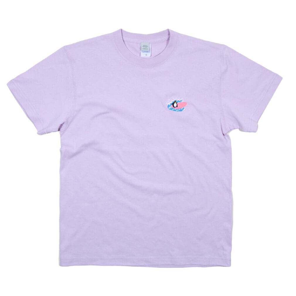 ペンギンサーフィン 刺しゅう Tシャツ