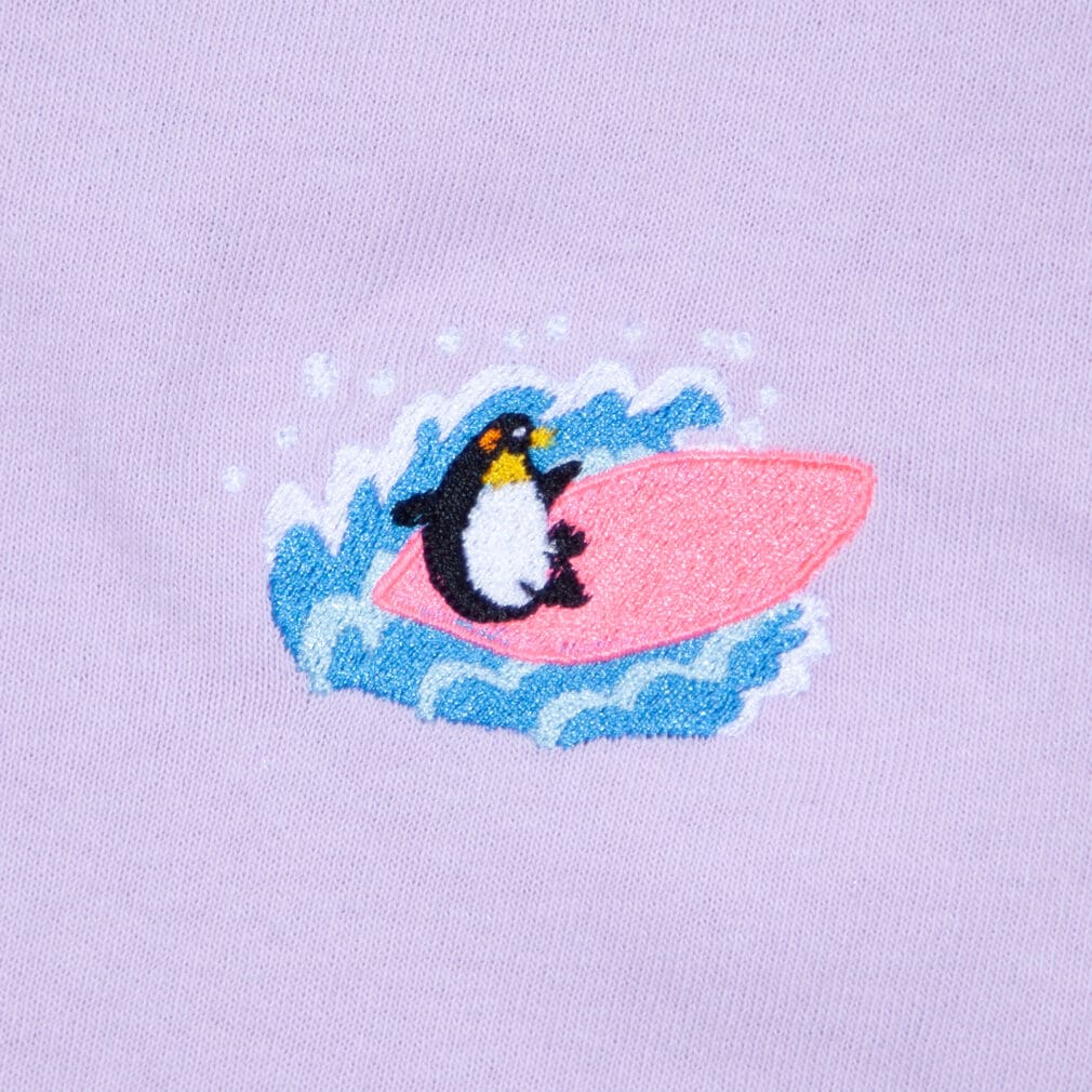 ペンギンサーフィン 刺しゅう Tシャツ