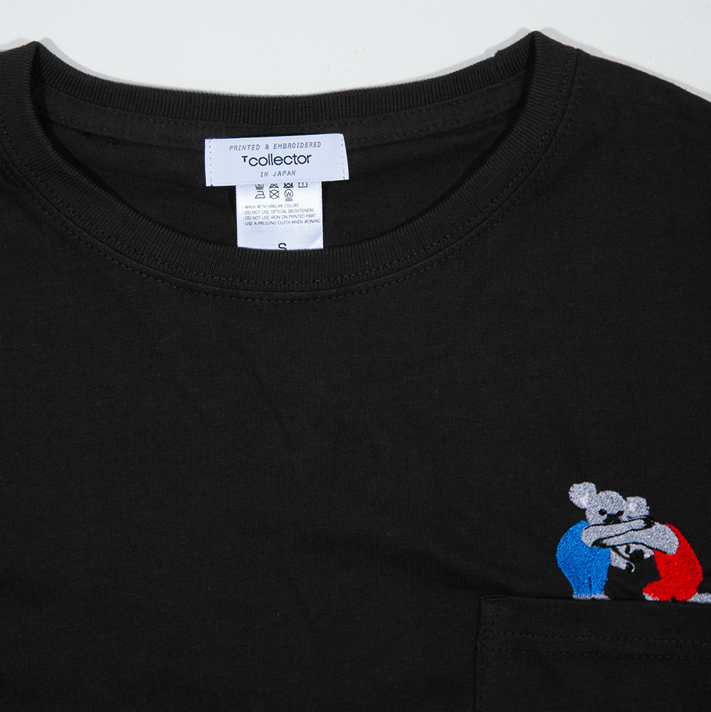 コアラのレスリング 刺しゅうポケットTシャツ ユニセックスS~XL