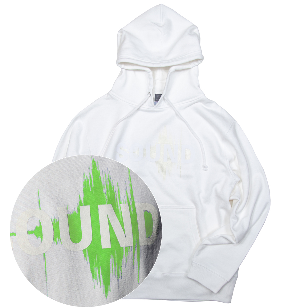 SOUNDパーカー 蓄光インク、やや暗い室内でも光を! ユニセックスS~XXL